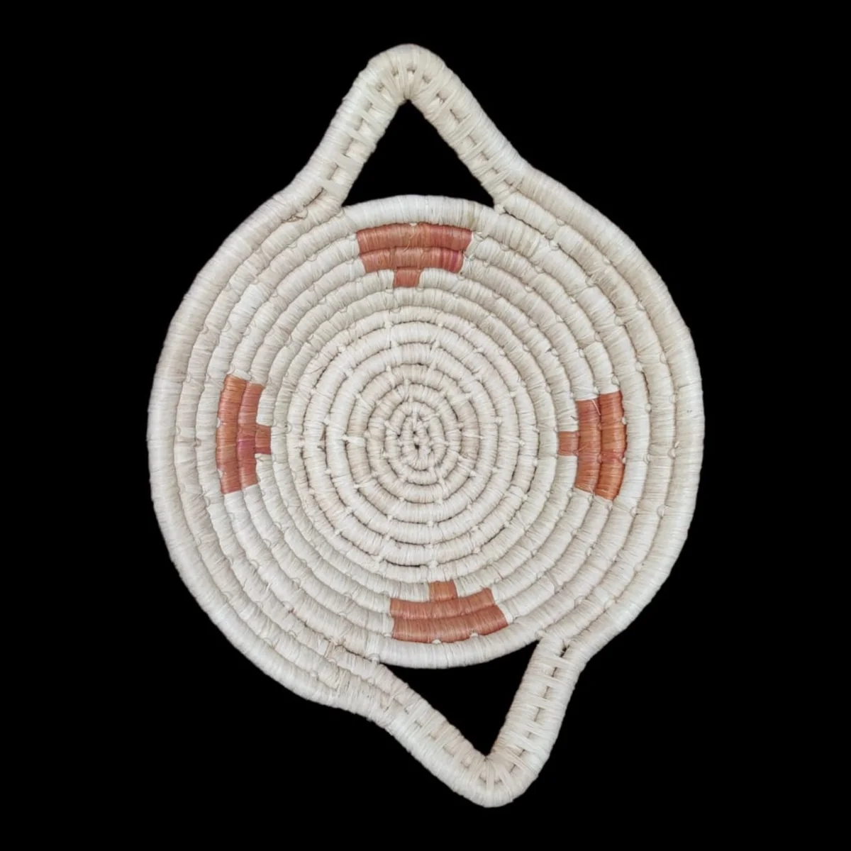 White woven Colombian serving tray